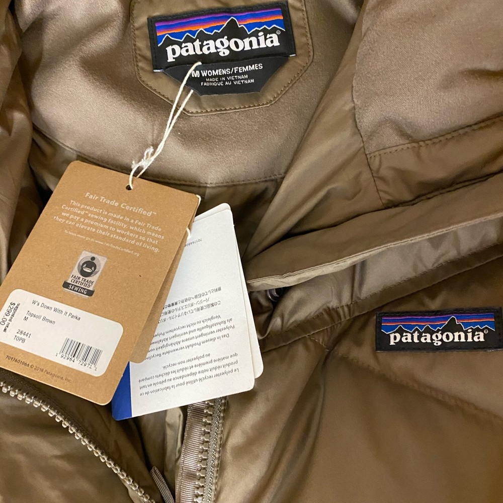 Patagonia Women’s Down With It Parka Brown - Picture 10 of 14